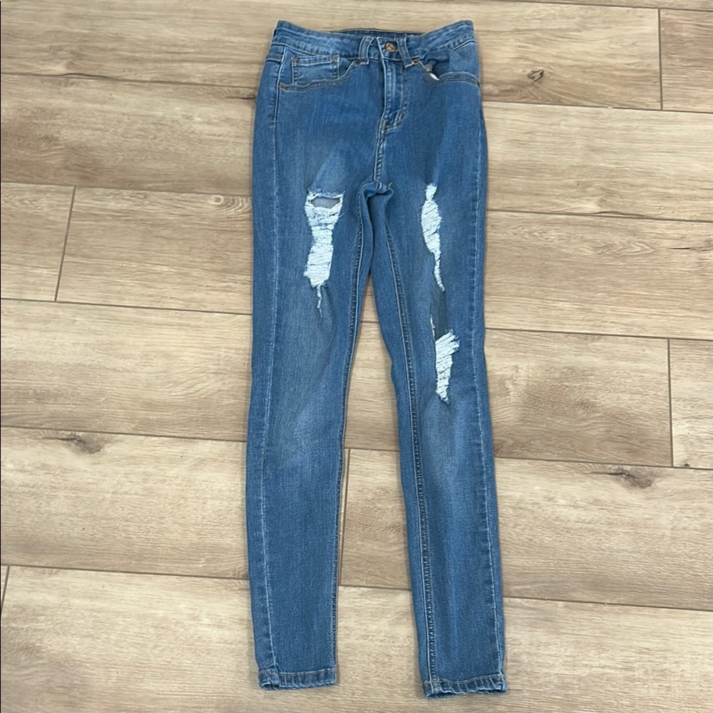 ODOLLS Straight Leg Saline Distressed Jeans